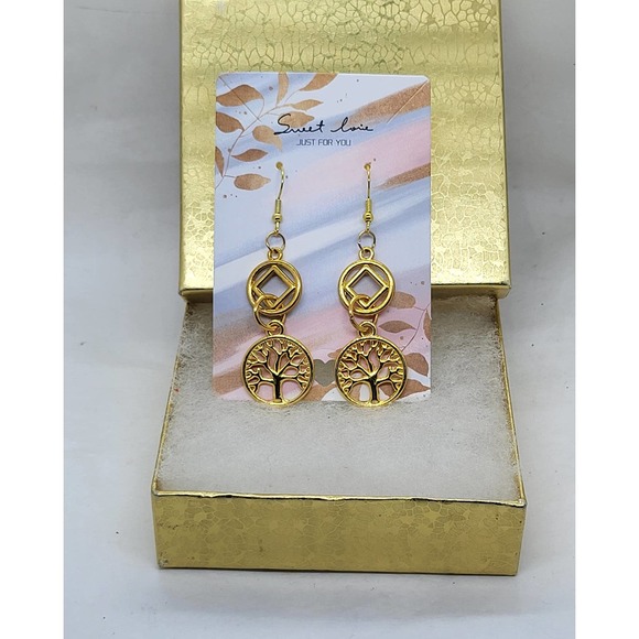 NA Narcotics Anonymous tree of life, gold live your dream keychain! Free goodie - Picture 2 of 3